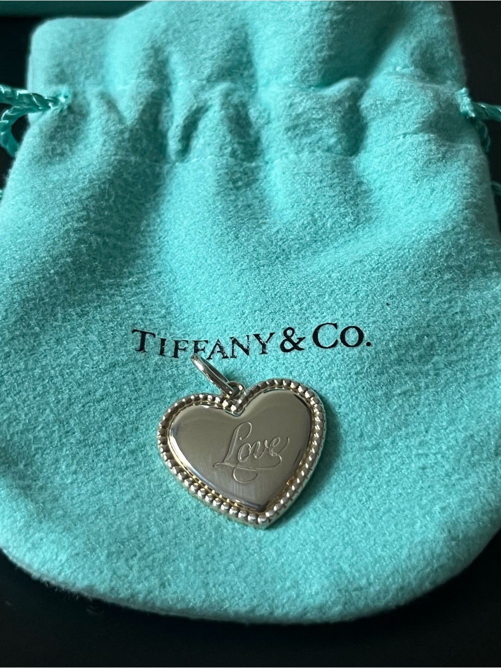 Tiffany & Co. Sterling Silver Love Heart Bead Pendant
